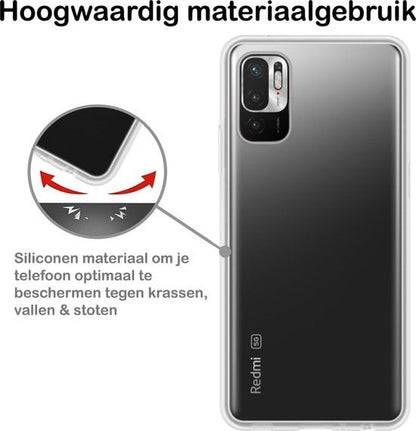 Forterra Xiaomi Redmi Note 10 5G Hoesje Siliconen Backcover Lichtgewicht - Transparant