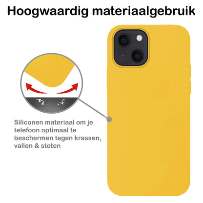 Forterra iPhone 14 Plus Hoesje Siliconen Backcover Lichtgewicht - Geel