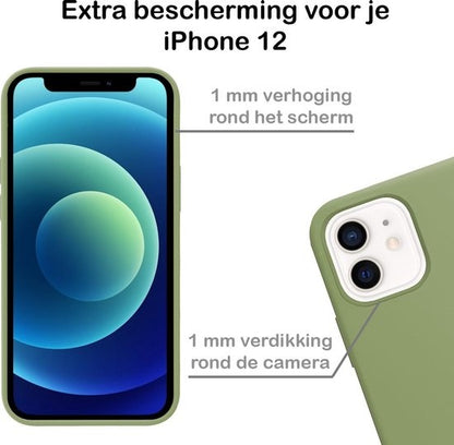 Forterra iPhone 12 Mini Hoesje Siliconen Backcover Lichtgewicht - Groen