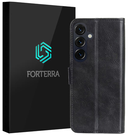 Forterra Samsung S26 Plus Hoesje Bookcase Cover met Kaarthouder - Zwart
