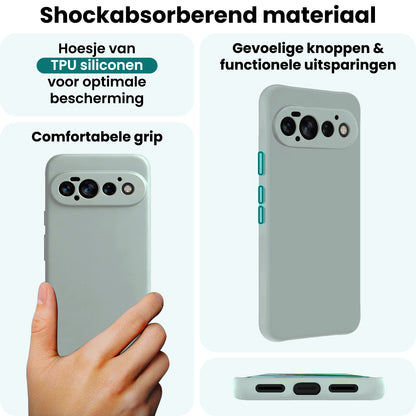 Forterra Google Pixel 11 Pro Hoesje Siliconen Backcover Lichtgewicht - Lichtblauw