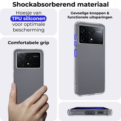 Forterra Xiaomi Poco X6 Pro 5G Hoesje Siliconen Backcover Lichtgewicht - Transparant