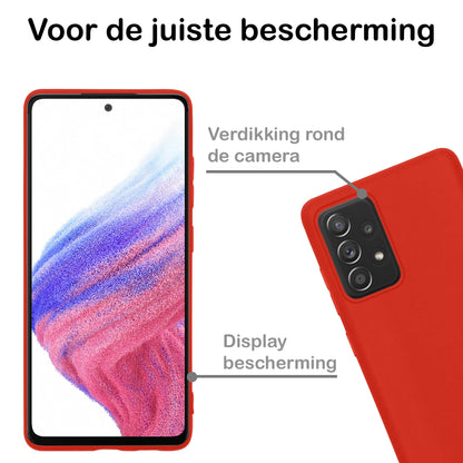 Forterra Samsung A53 Hoesje Siliconen Backcover Lichtgewicht - Rood