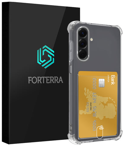 Forterra Samsung A17 Hoesje Kaarthouder Backcover Shockproof - Transparant