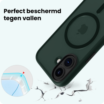 Forterra iPhone 17 Hoesje Geschikt voor Magsafe Backcover Shockproof - Donkergroen