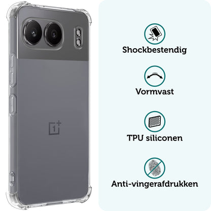 Forterra OnePlus Nord 4 Hoesje Shockproof Backcover Siliconen - Transparant