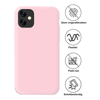 Forterra iPhone 11 Hoesje Siliconen Backcover Lichtgewicht - Roze