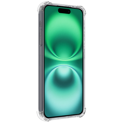 Forterra iPhone 16 Hoesje Kaarthouder Backcover Shockproof - Transparant