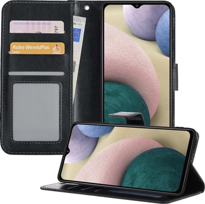 Forterra Samsung A12 Hoesje Bookcase Cover met Kaarthouder - Zwart