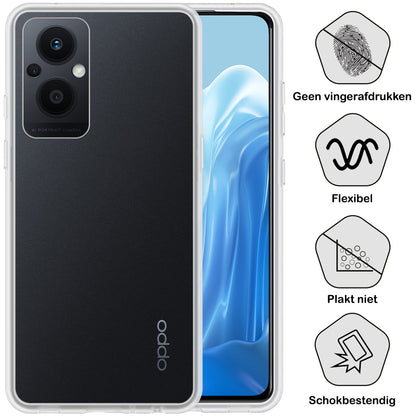 Forterra OPPO Reno 8 Lite Hoesje Siliconen Backcover Lichtgewicht - Transparant