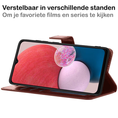 Forterra Samsung A13 4G Hoesje Bookcase Cover met Kaarthouder - Bruin
