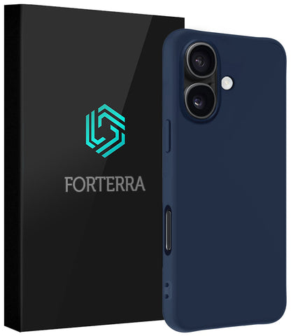 Forterra iPhone 16 Plus Hoesje Siliconen Backcover Lichtgewicht - Donkerblauw