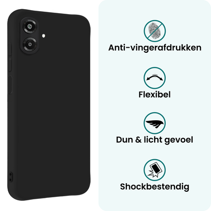 Forterra Samsung A07 Hoesje Siliconen Backcover Lichtgewicht - Zwart