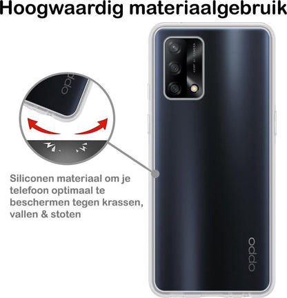 Forterra OPPO A74 4G Hoesje Siliconen Backcover Lichtgewicht - Transparant