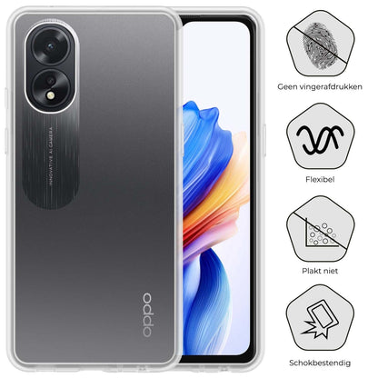 Forterra OPPO A38 Hoesje Siliconen Backcover Lichtgewicht - Transparant