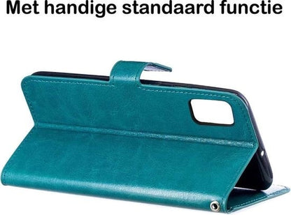 Forterra Samsung A41 Hoesje Bookcase Cover met Kaarthouder - Turquoise