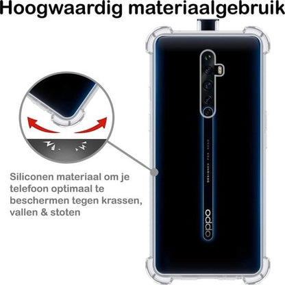 Forterra OPPO Reno 2 Hoesje Shockproof Backcover Siliconen - Transparant
