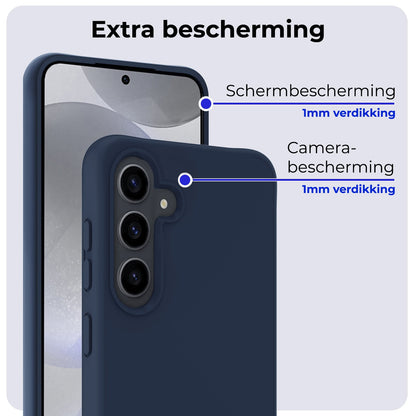 Forterra Samsung S24 Plus Hoesje Siliconen Backcover Lichtgewicht - Donkerblauw