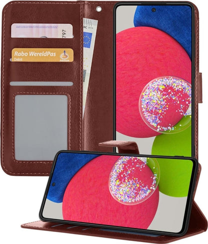 Forterra Samsung A52s Hoesje Bookcase Cover met Kaarthouder - Bruin