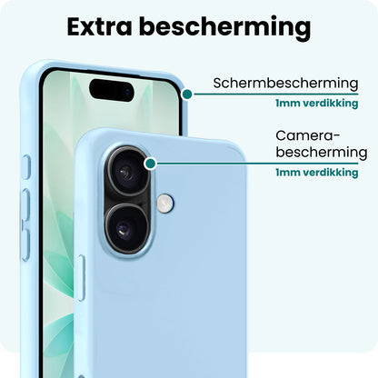 Forterra iPhone 17 Hoesje Siliconen Backcover Lichtgewicht - Lichtblauw