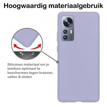 Forterra Xiaomi 12 Pro Hoesje Siliconen Backcover Lichtgewicht - Lila