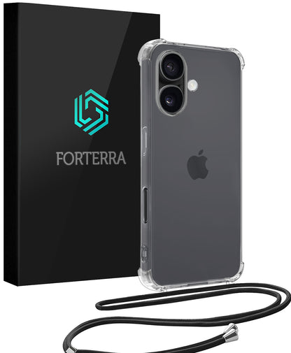 Forterra iPhone 17 Hoesje met Koord Backcover Shockproof - Transparant