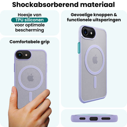 Forterra iPhone 17e Hoesje Geschikt voor Magsafe Backcover Shockproof - Lila