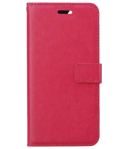 Forterra Samsung S22 Ultra Hoesje Bookcase Cover met Kaarthouder - Donkerroze