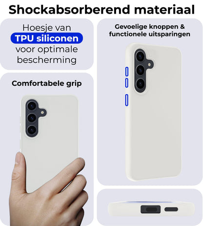 Forterra Samsung A55 Hoesje Siliconen Backcover Lichtgewicht - Wit