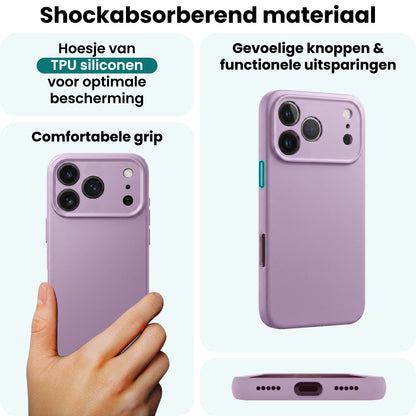 Forterra iPhone 18 Pro Max Hoesje Siliconen Backcover Lichtgewicht - Lila