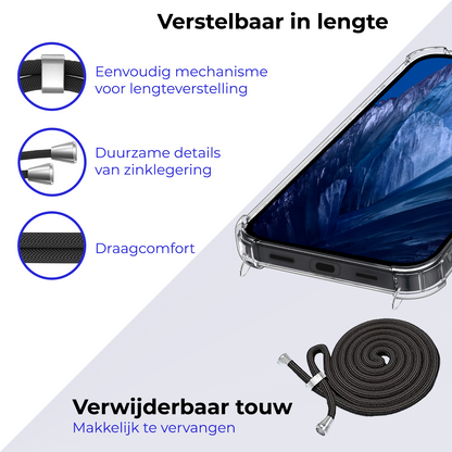 Forterra Google Pixel 8a Hoesje met Koord Backcover Shockproof - Transparant