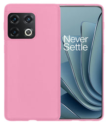 Forterra OnePlus 10 Pro Hoesje Siliconen Backcover Lichtgewicht - Lichtroze