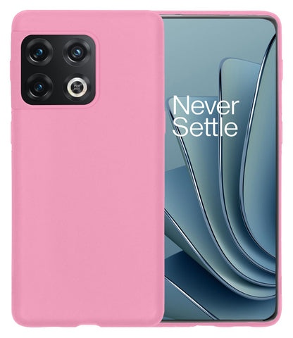 Forterra OnePlus 10 Pro Hoesje Siliconen Backcover Lichtgewicht - Lichtroze