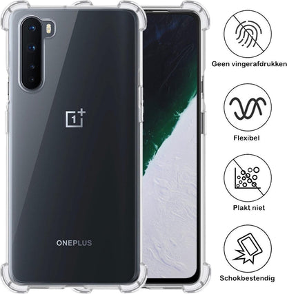 Forterra OnePlus Nord Hoesje Shockproof Backcover Siliconen - Transparant