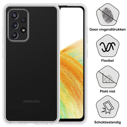 Forterra Samsung A33 Hoesje Siliconen Backcover Lichtgewicht - Transparant