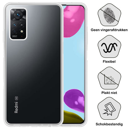 Forterra Xiaomi Redmi Note 11s Hoesje Siliconen Backcover Lichtgewicht - Transparant