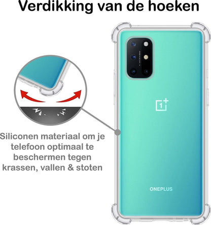 Forterra OnePlus 8T Hoesje Shockproof Backcover Siliconen - Transparant