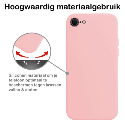 Forterra iPhone SE 2022 Hoesje Siliconen Backcover Lichtgewicht - Lichtroze
