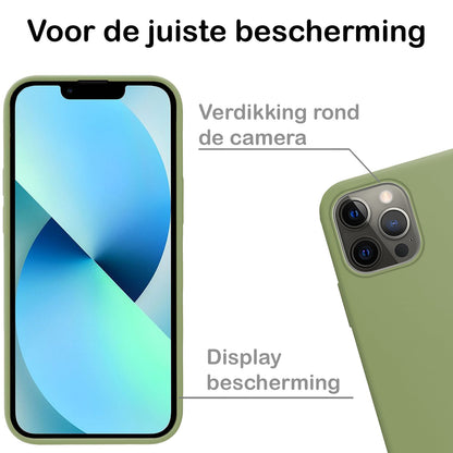 Forterra iPhone 14 Pro Hoesje Siliconen Backcover Lichtgewicht - Groen