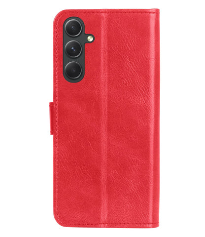 Forterra Samsung A14 Hoesje Bookcase Cover met Kaarthouder - Rood
