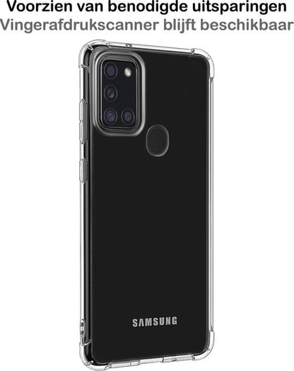 Forterra Samsung A21s Hoesje Shockproof Backcover Siliconen - Transparant