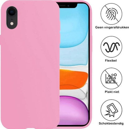 Forterra iPhone XR Hoesje Siliconen Backcover Lichtgewicht - Lichtroze