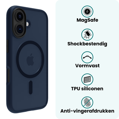 Forterra iPhone 17 Hoesje Geschikt voor Magsafe Backcover Shockproof - Donkerblauw
