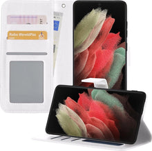 Forterra Samsung S21 Ultra Hoesje Bookcase Cover met Kaarthouder - Wit