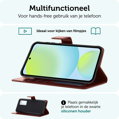 Forterra Samsung S24 FE Hoesje Bookcase Cover met Kaarthouder - Bruin