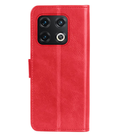 Forterra OnePlus 10 Pro Hoesje Bookcase Cover met Kaarthouder - Rood
