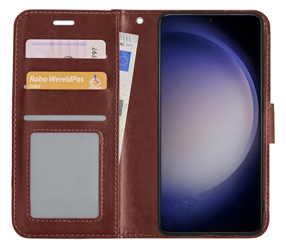 Forterra Samsung S23 Plus Hoesje Bookcase Cover met Kaarthouder - Bruin