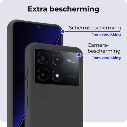 Forterra Xiaomi Poco X6 Pro 5G Hoesje Siliconen Backcover Lichtgewicht - Zwart