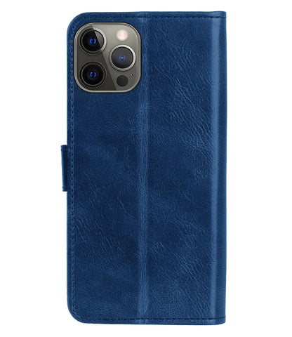 Forterra iPhone 14 Pro Max Hoesje Bookcase Cover met Kaarthouder - Donkerblauw