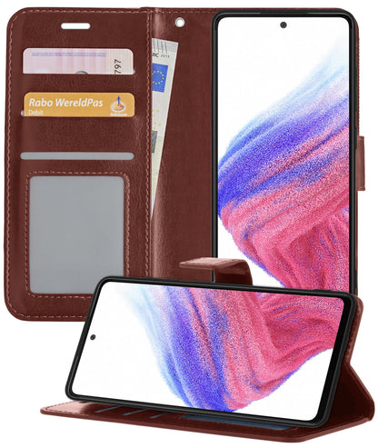 Forterra Samsung A53 Hoesje Bookcase Cover met Kaarthouder - Bruin